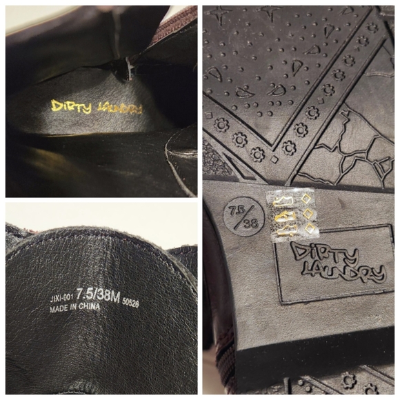 Dirty Laundry Maroon Motorcycle Ankle Boots Buckle Zipper 7.5 - Picture 10 of 11